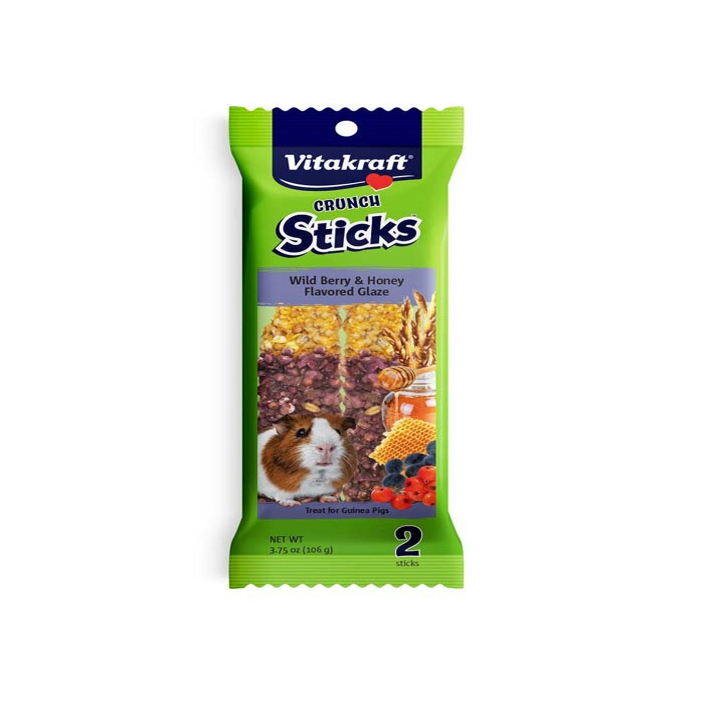 Vitakraft Crunch Sticks Guinea Pig Treats Wild Berry & Honey 1ea/3.75 oz, 2 ct