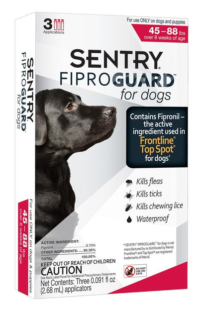 SENTRY FiproGuard Dog Flea & Tick Squeeze-on 1ea/0.273 fl oz, 3 ct