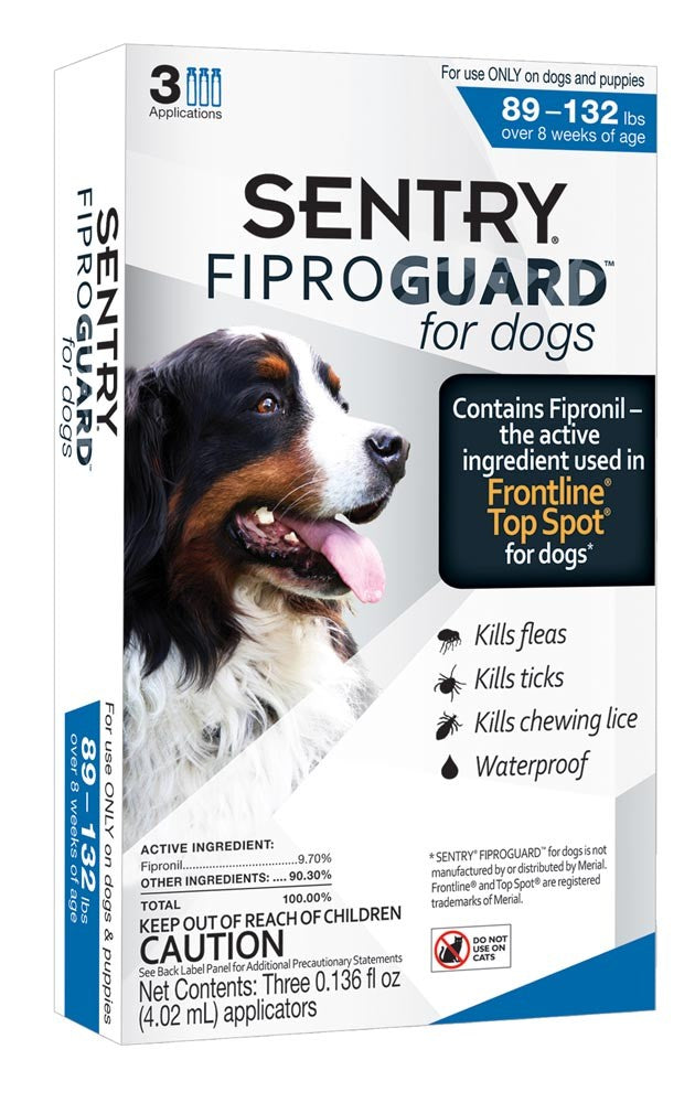 SENTRY FiproGuard Dog Flea & Tick Squeeze-on 1ea/0.136 fl oz, 3 ct