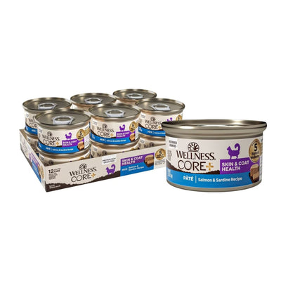 Wellness Core+ Cat Skin Coat Salmon Sardine Grain-free Pate 2.8oz. (Case of 12)