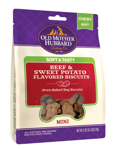 Omh Mini Soft Tasty Beef Sweet Potato 8oz. Chewy Biscuits