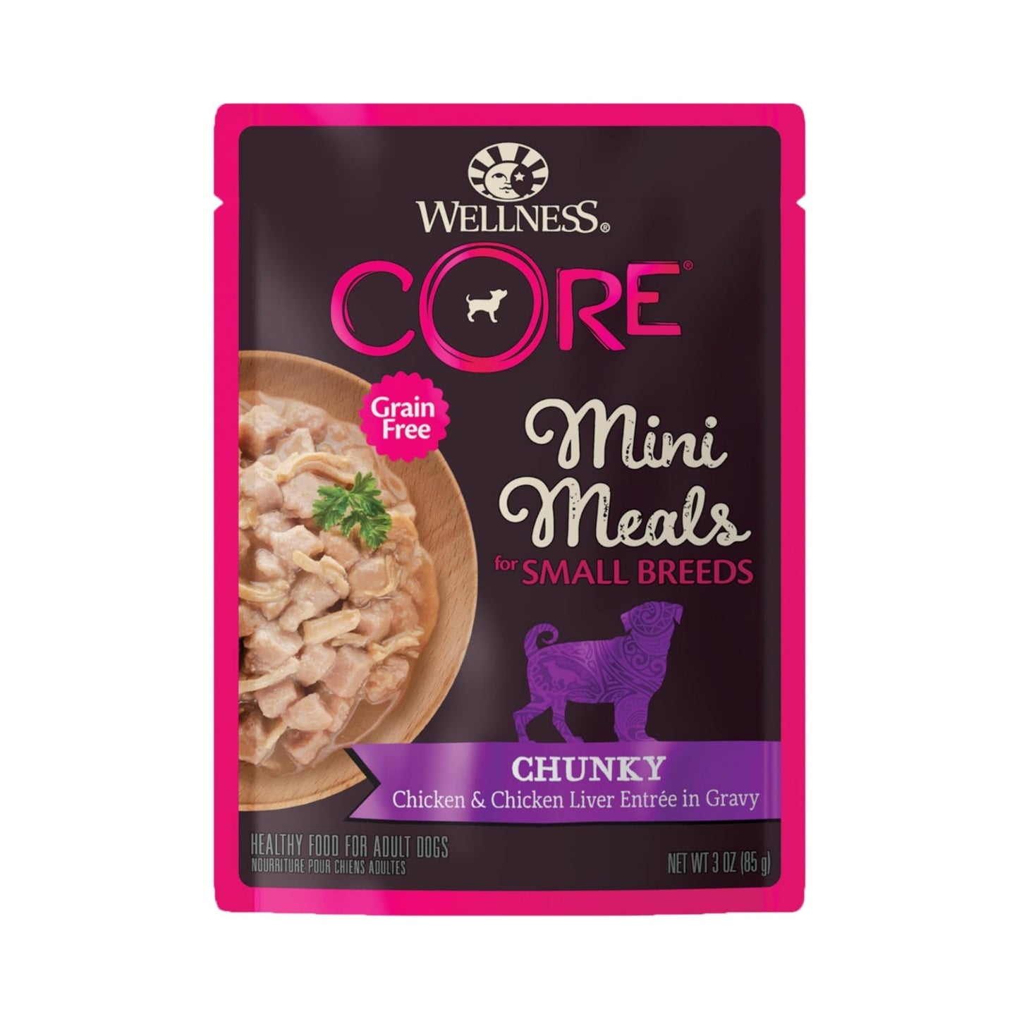 Wellness Core Small Breed Mini Meal Chunk Chicken Chicken Liver Entree 3oz. (Case of 12)