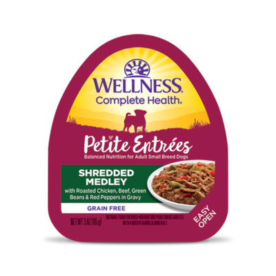 Wellness Complete Health Petite Entrées Shredded Medly Roast Chicken Beef Green Bean Red Pepper 3oz. (Case of 12)