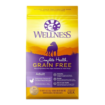 Wellness Dog Grain Free Adult 4Lb Chicken Chickenmeal Complete Health