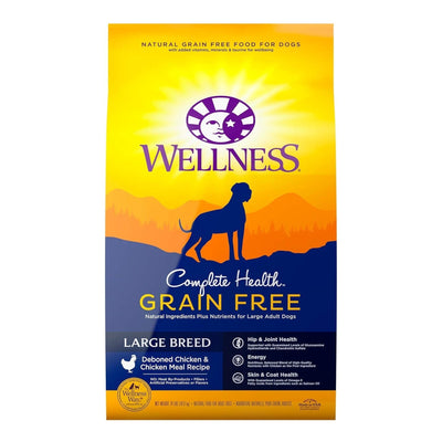 Wellness Dog Grain Free Large Breed 24Lb  Chicken Complete Health