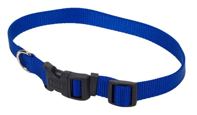 Coastal Adjustable Nylon Dog Collar with Plastic Buckle Blue 1ea/5/8 In X 10-14 in