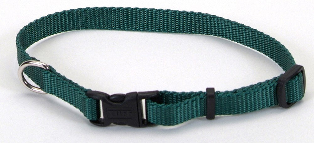 Coastal Adjustable Nylon Dog Collar with Plastic Buckle Black 1ea/3/8 In X 8-12 in