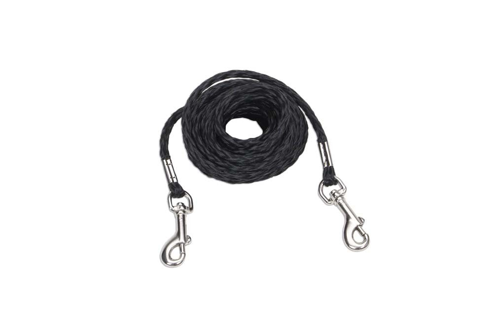 Coastal Poly Petite Dog Tie Out Black 1ea/5/32 In X 10 ft