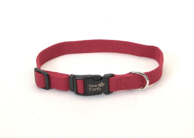 New Earth Soy Adjustable Dog Collar Cranberry 1ea/3/4 In X 12-18 in