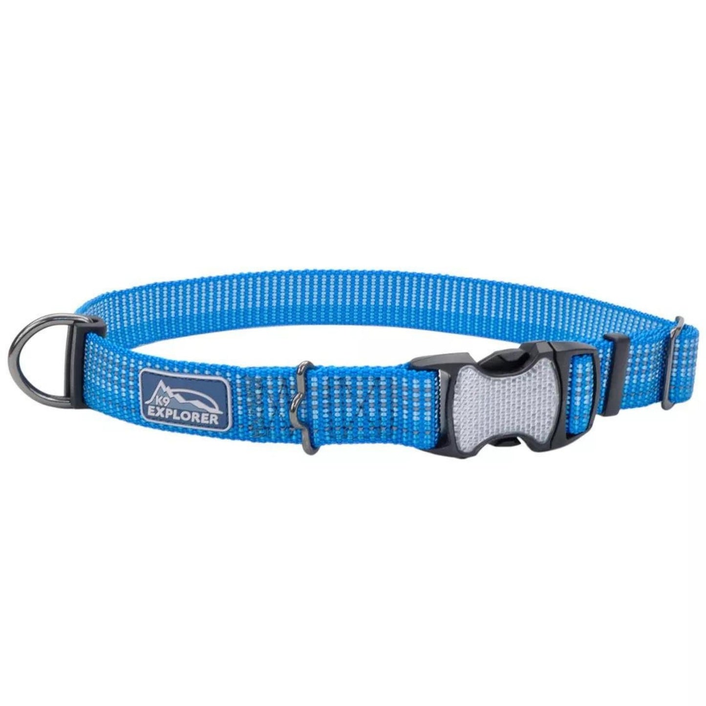 K9 Explorer Brights Reflective Adjustable Dog Collar Lake Small 5/8"x 10"-14"