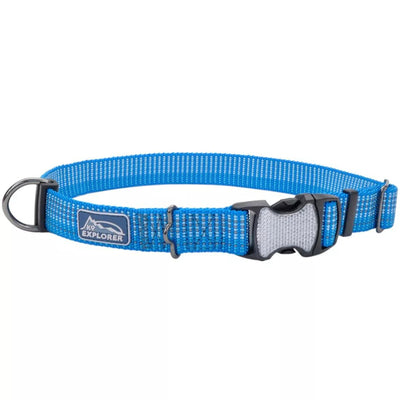 K9 Explorer Brights Reflective Adjustable Dog Collar Lake Large 1"x 18"-26"