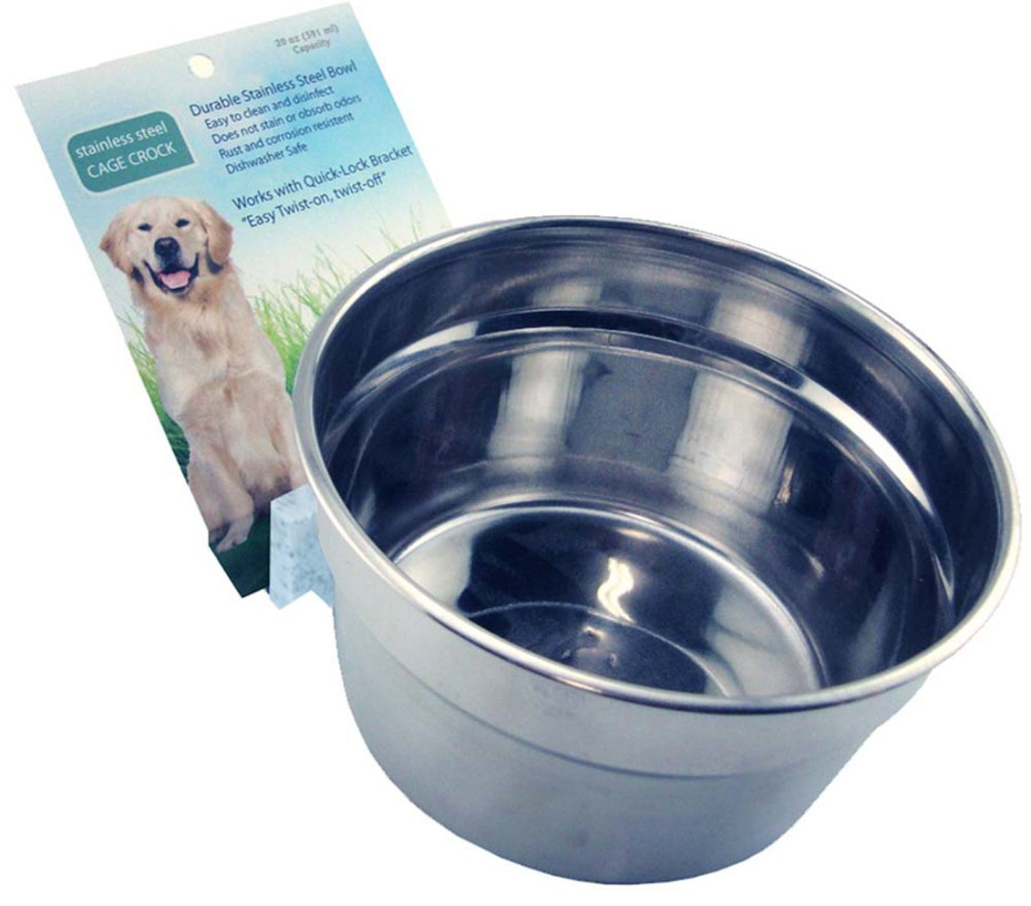 Lixit Stainless Steel Dog Crock Silver 1ea/20 oz