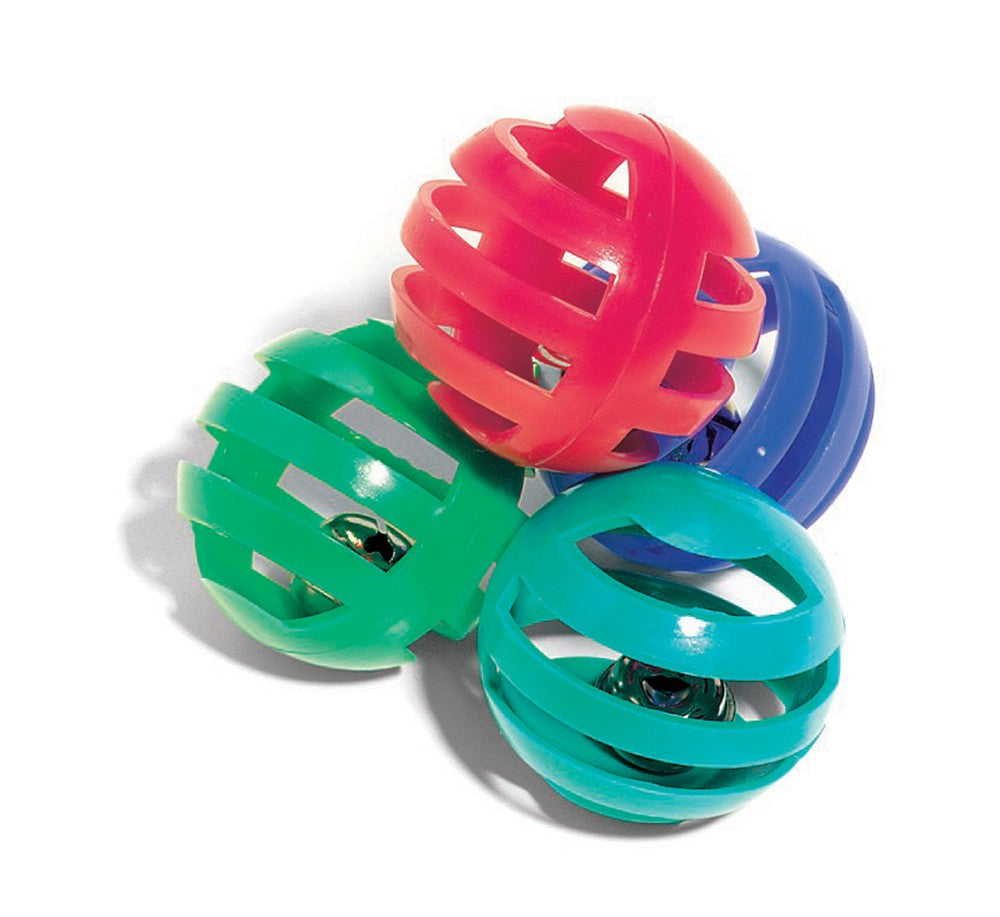 Spot Slotted Ball Cat Toy Multi-Color 4 Pack