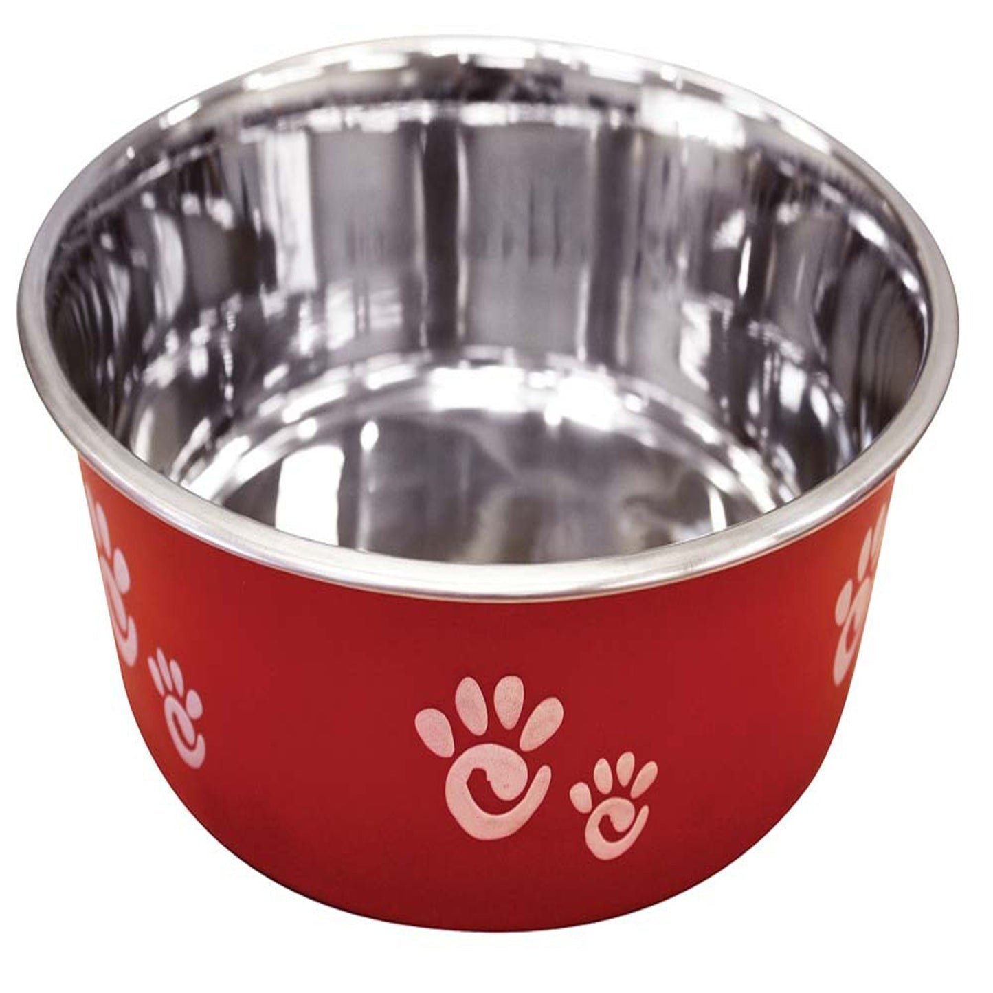 Spot Barcelona Stainless Steel Paw Print Dog Bowl Raspberry 1ea/64 oz