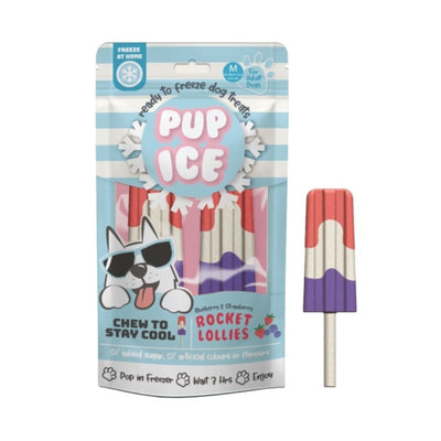 Pup Ice Rocket Lollies Strawberry/Blueberry 2 Pk