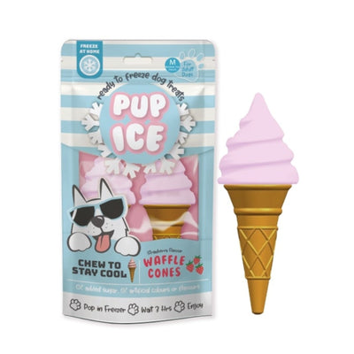 Pup Ice Waffle Cone Strawberry 2 Pk