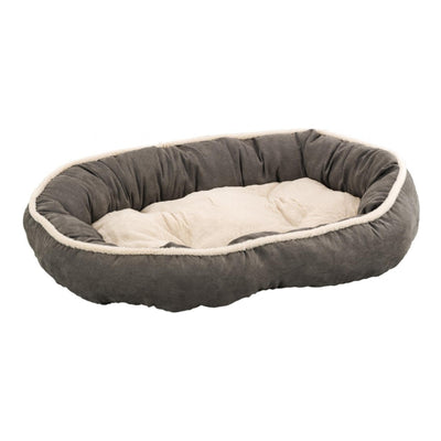 Ethical Pet Sleep Zone Shearling Oval Cuddler 35" Deep Gray