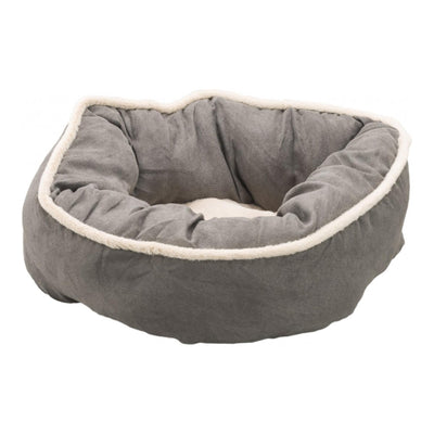 Ethical Pet Sleep Zone Shearling Oval Cuddler 18" Deep Gray