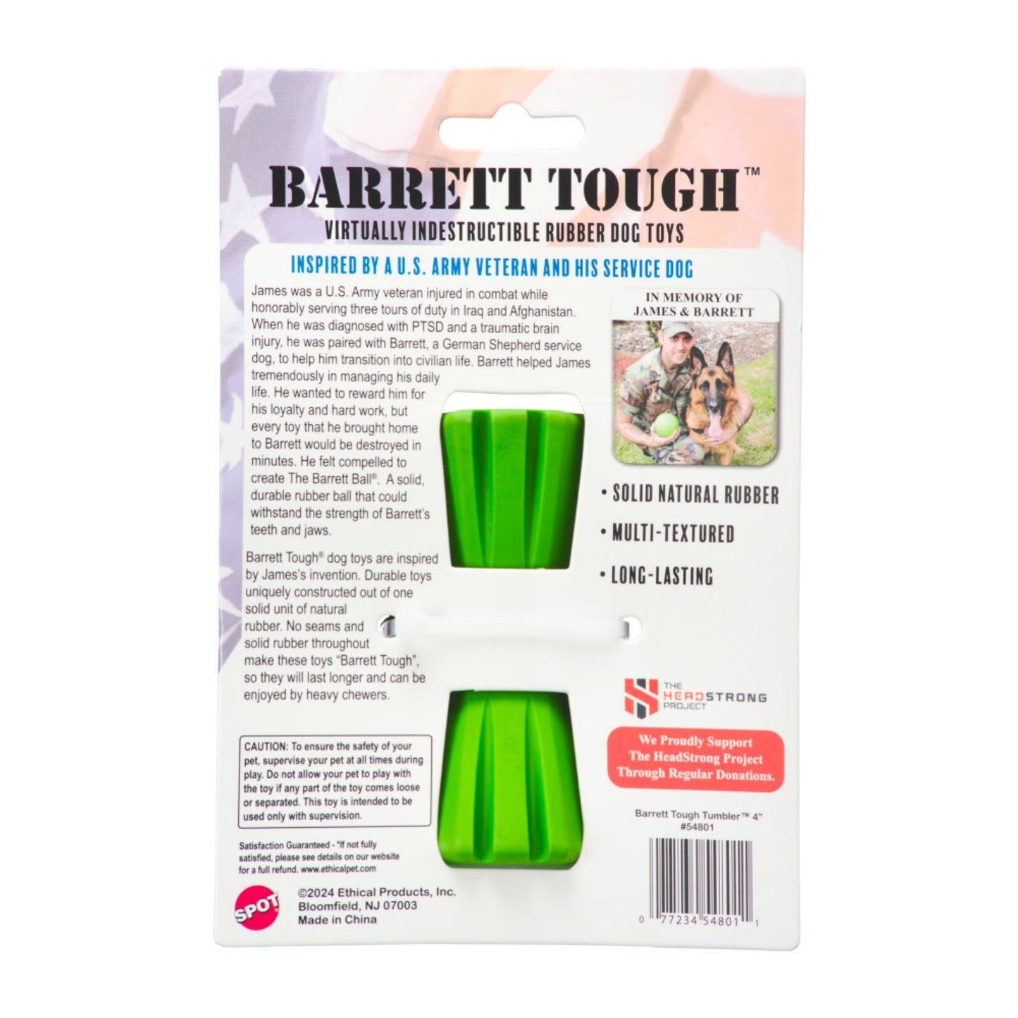 Spot Barrett Tough Tumbler Dog Toy 1ea/4 in