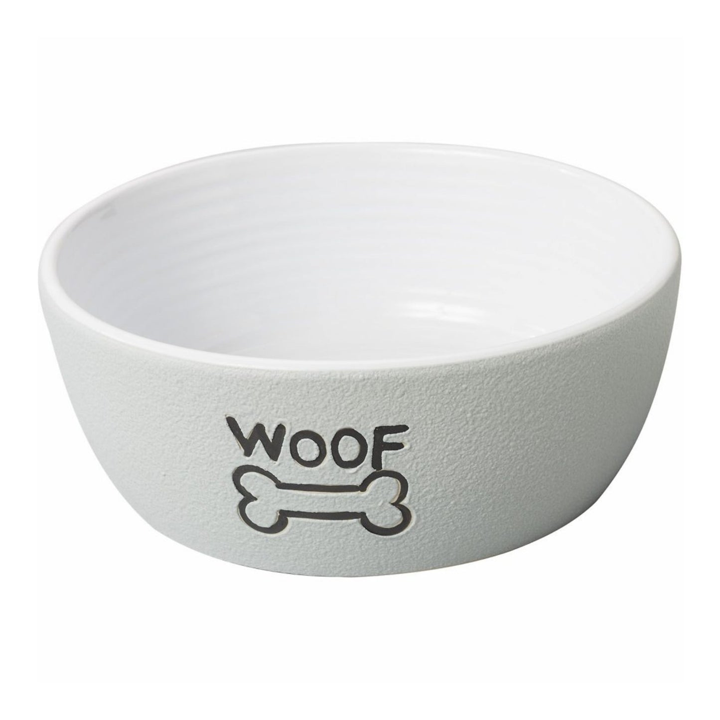 Spot 5" Dog WOOF, Gray Nantucket Dish