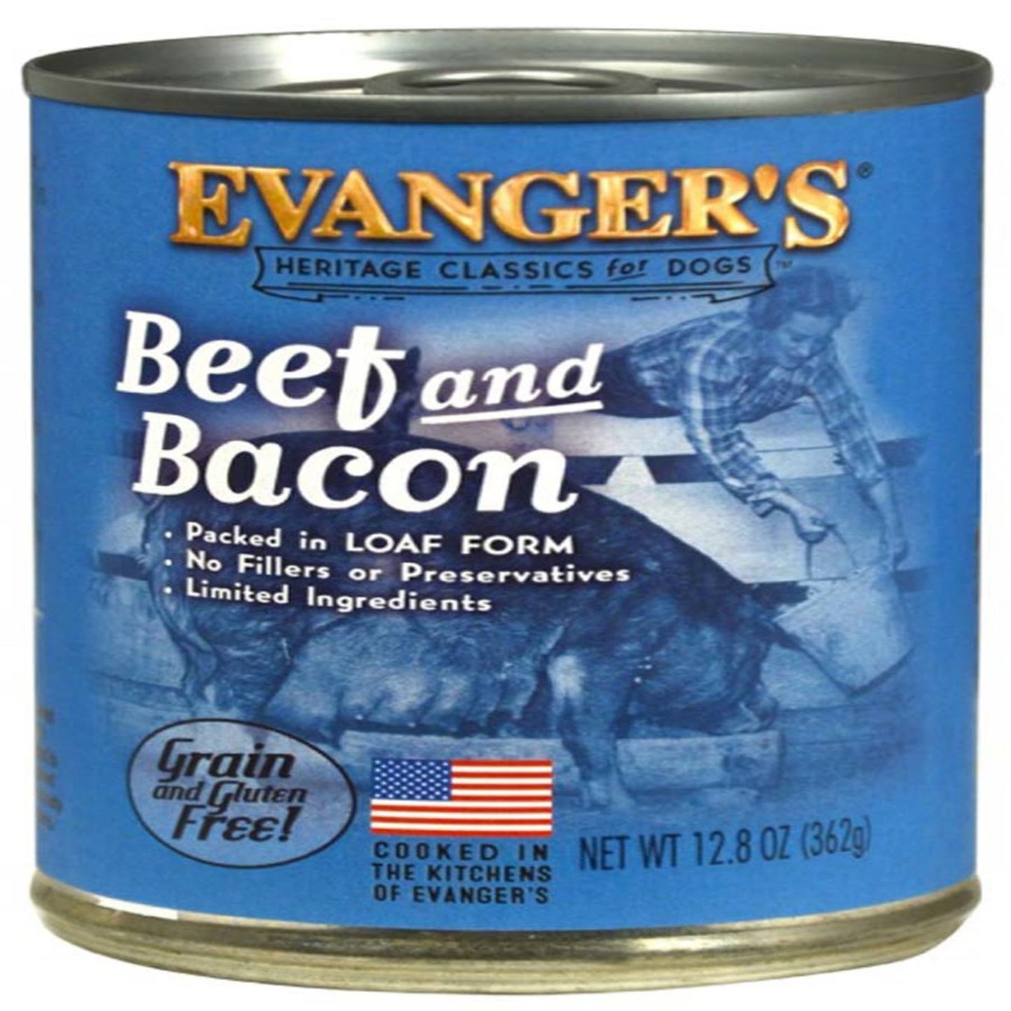 Evanger's Heritage Classic Wet Dog Food Beef & Bacon 12.8oz. (Case of 12)