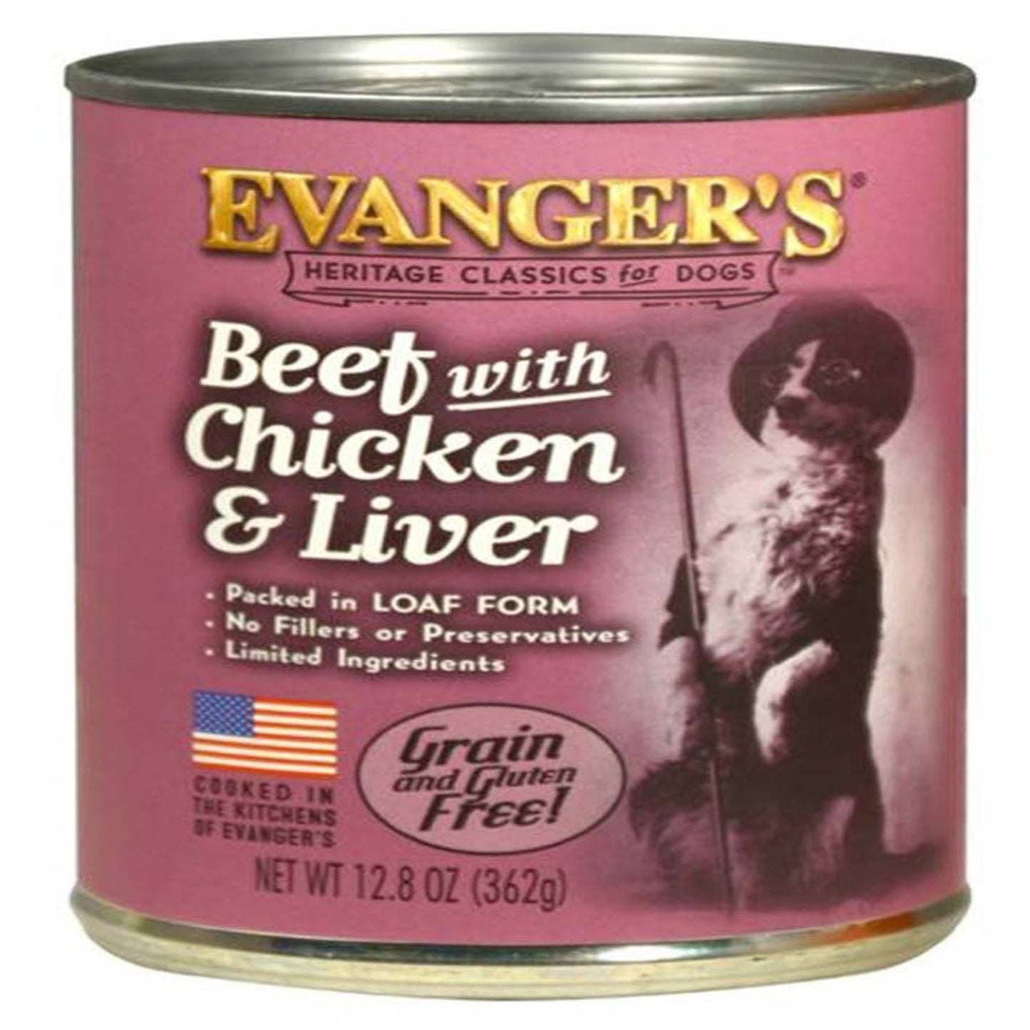 Evanger's Heritage Classic Wet Dog Food Beef, Chicken & Liver  12.8oz. (Case of 12)
