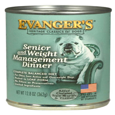 Evanger's Heritage Classic Senior/Weight Management Wet Dog Food Chicken 12.8oz. (Case of 12)