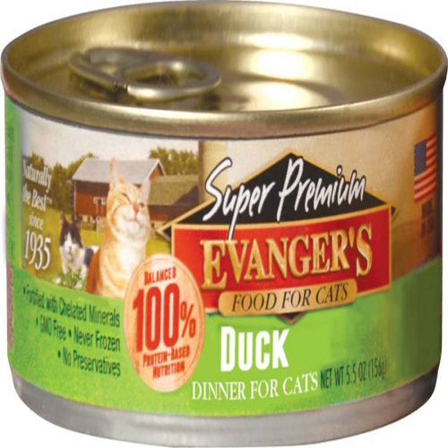 Evanger's Super Premium Wet Cat Food Duck 24ea/5.5 oz, 24 pk