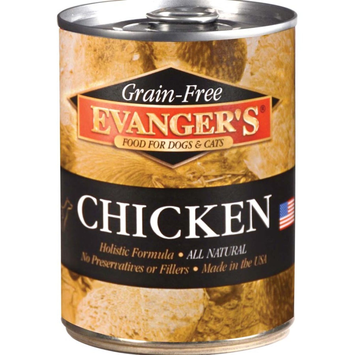 Evanger's Grain-Free Wet Dog & Cat Food Chicken 12.8oz. (Case of 12)