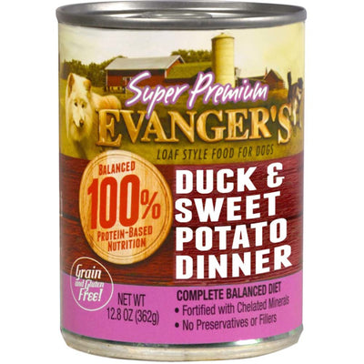 Evanger's Super Premium Wet Dog Food Duck & Fresh Sweet Potato 12.8oz. (Case of 12)
