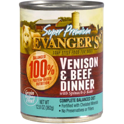 Evanger's Super Premium Limited Ingredient Wet Dog Food Venison/Beef 12.8oz. (Case of 12)
