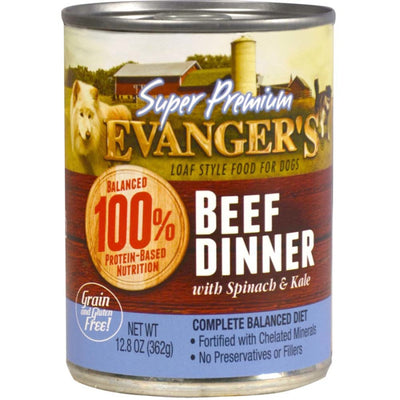 Evanger's Super Premium Wet Dog Food Beef 12.8oz. (Case of 12)