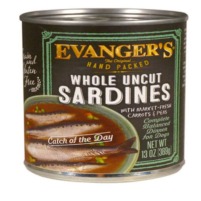 Evanger's Hand Packed Wet Dog Food Whole Uncut Sardines 12oz. (Case of 12)