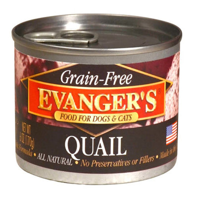 Evanger's Grain-Free Wet Dog & Cat Food Quail 6oz. (Case of 24)