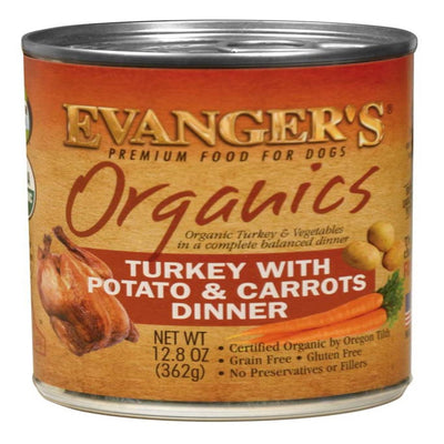Evanger's Organics Wet Dog Food Turkey w/Potato & Carrots 12.8 oz. (Case of 12)