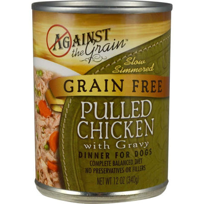 Against the Grain Hand Pulled Adult Wet Dog Food Chicken, 12oz. (Case of 12)