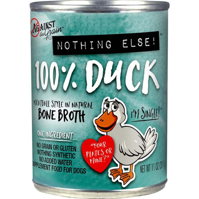 Against the Grain Nothing Else 100% One Ingredient Adult Wet Dog Food Duck, 11oz. (Case of 12)