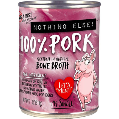 Against the Grain Nothing Else 100% One Ingredient Adult Wet Dog Food Pork, 11oz. (Case of 12)