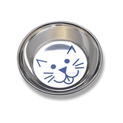 Van Ness Plastics Decorated Stainless Steel Saucer Cat Dish 1ea/8oz.