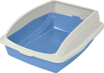 Van Ness Plastics Framed Cat Litter Pan White/Blue, Large (Case of 6)