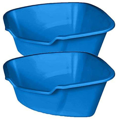 Van Ness Plastics High-Sides Corner Cat Litter Pan Blue, Large (Case of 6)