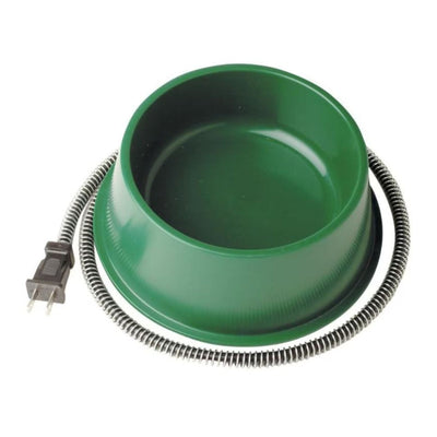 Plastic Heated Pet Bowl Round Green 1 Qt-25 Watt