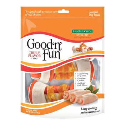 Good 'N' Fun Triple Flavor Chews Chicken/Pork/Beef 4 In-3Pack