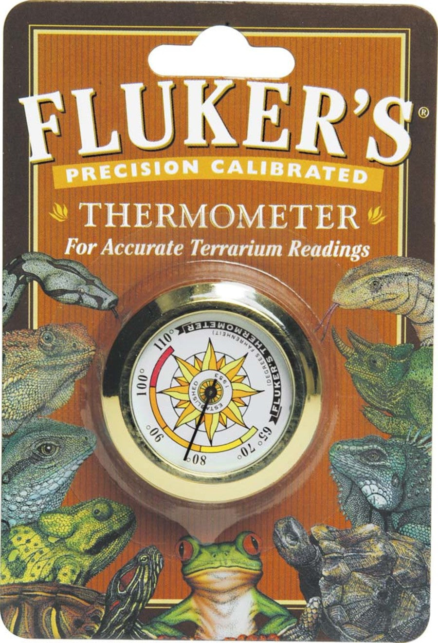 Fluker's Precision Calibrated Round Thermometer Beige 1ea
