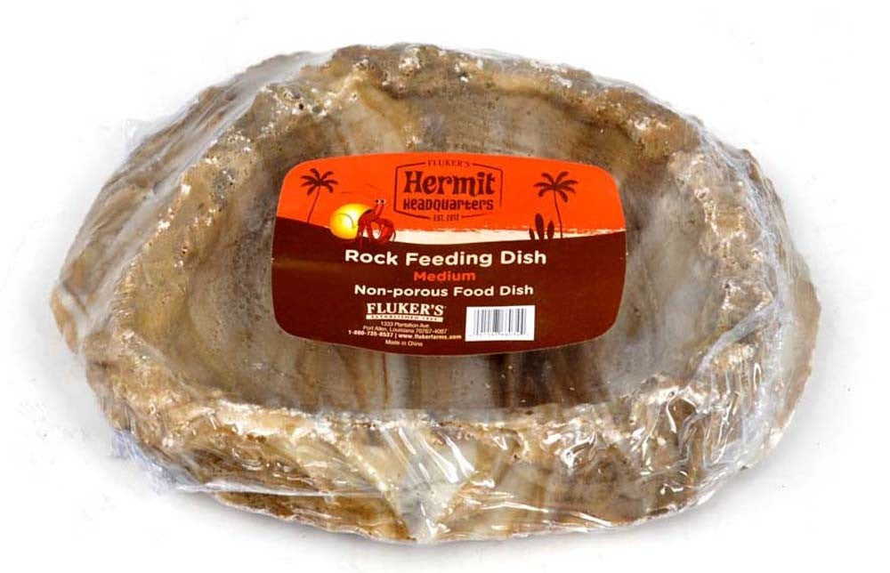 Fluker's Hermit Crab Rock Feeding Dish Brown 1ea/MD