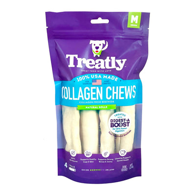 Treatly Collagen Chew Rolls Dog Treats Natural, 1ea/MD, 4 pk