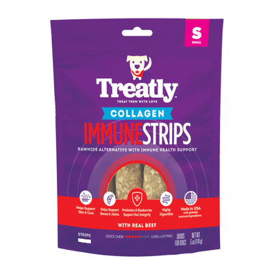 Treatly Collagen Immune Strips Dog Chews Beef, 1ea/5oz.