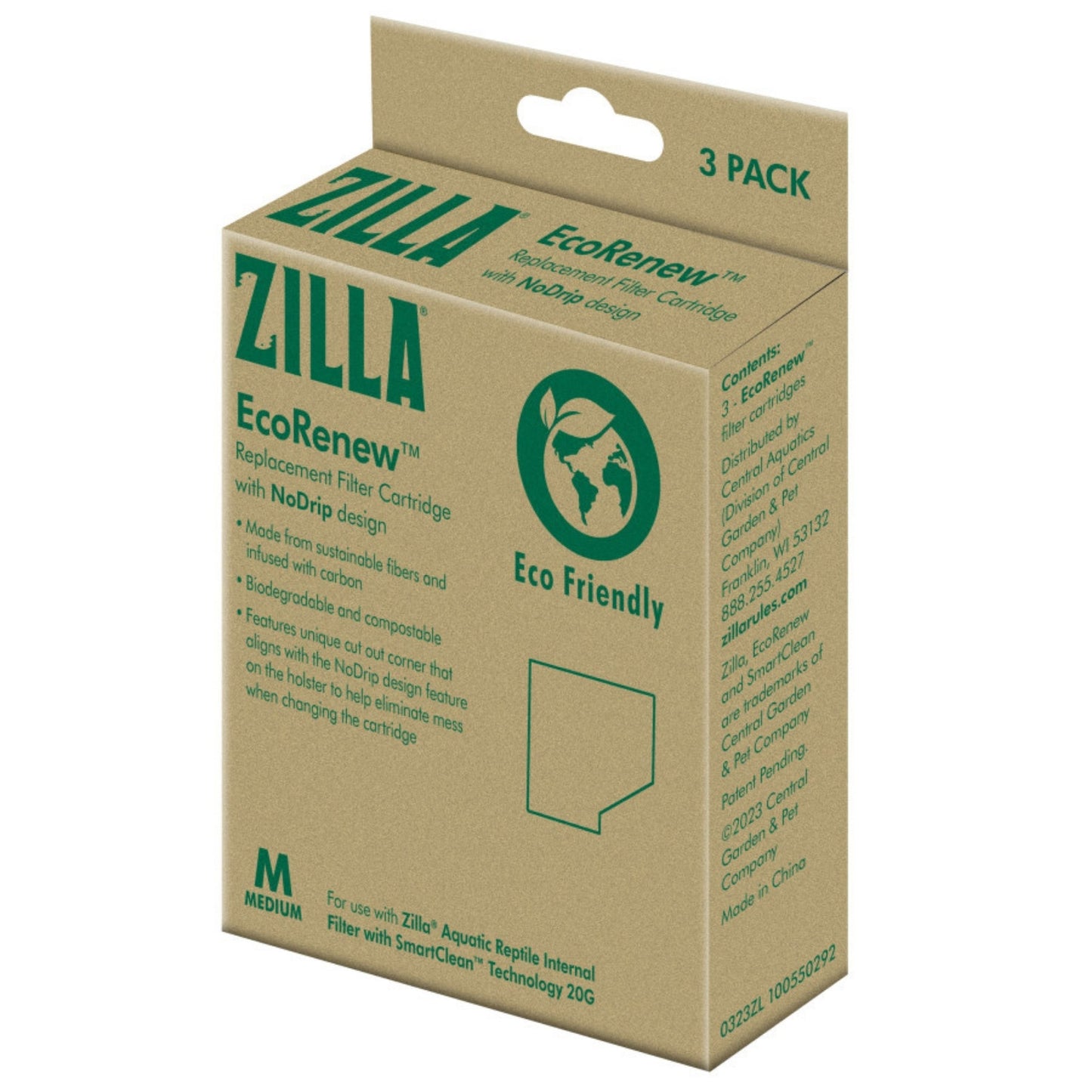 Zilla EcoRenew Filter Cartridges 1ea/Medium 3 pk
