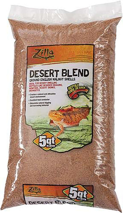 Zilla Desert Blend Ground English Walnut Shells Substrate 1ea/5 qt