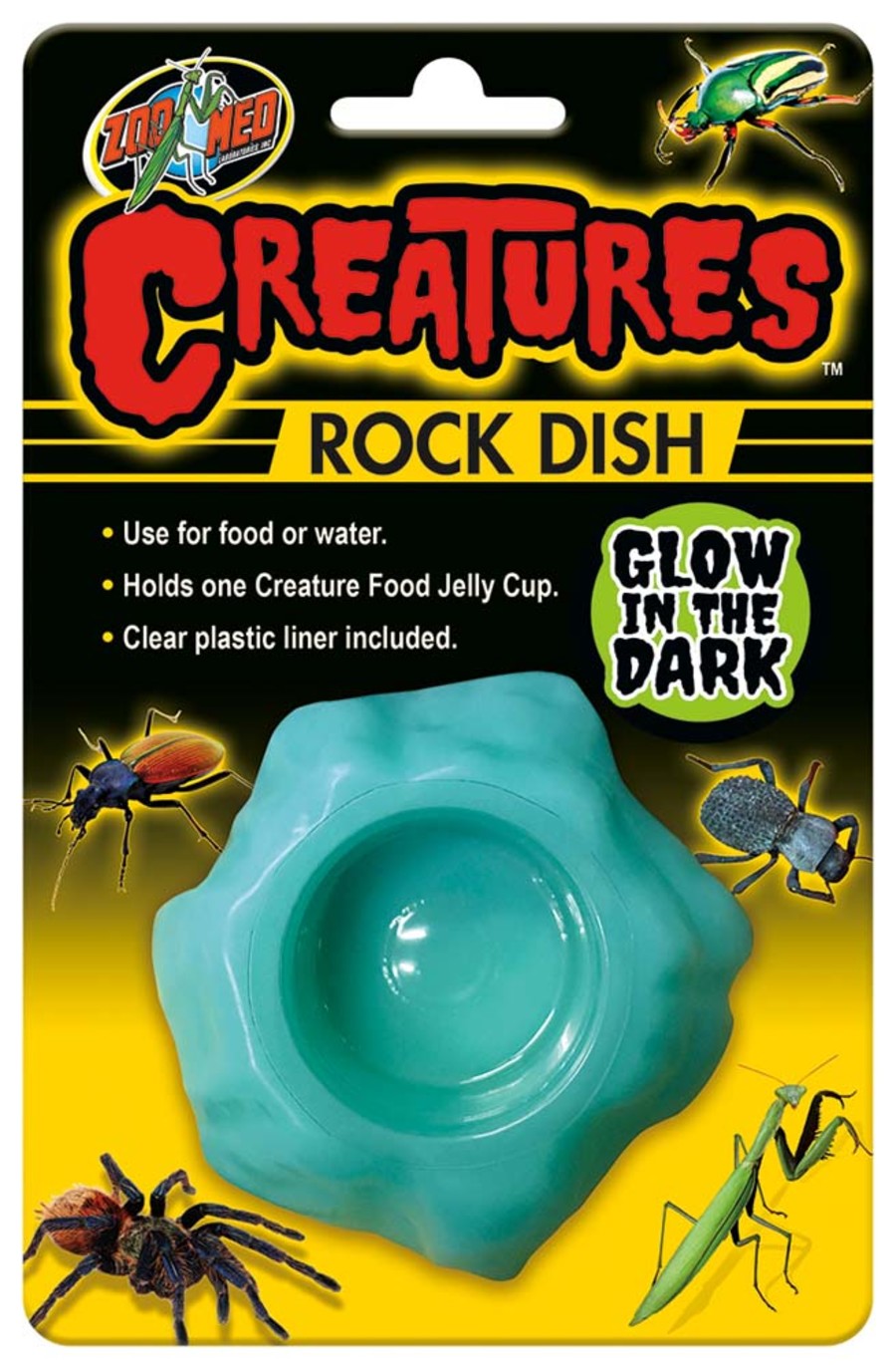 Zoo Med Creatures Rock Dish Glow in the Dark Light Blue 1ea/One Size